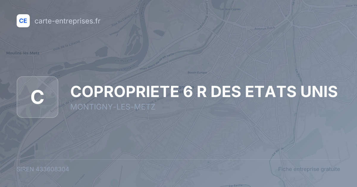 COPROPRIETE 6 R DES ETATS UNIS — 433608304 — fiche entreprise