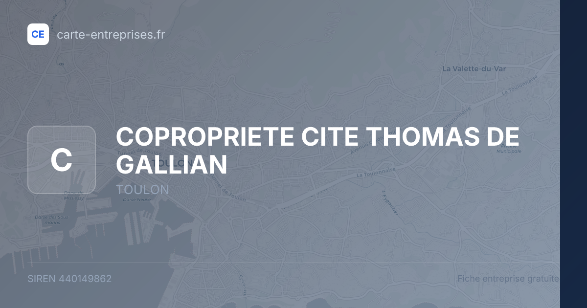 COPROPRIETE CITE THOMAS DE GALLIAN — 440149862 — fiche entreprise