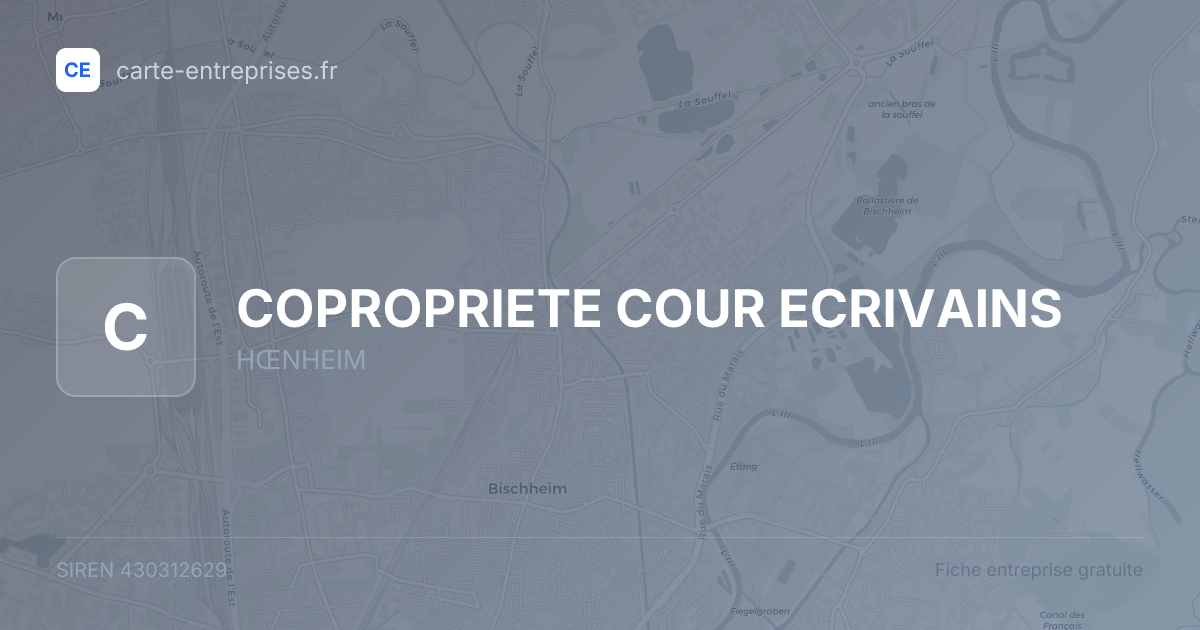 COPROPRIETE COUR ECRIVAINS — 430312629 — fiche entreprise