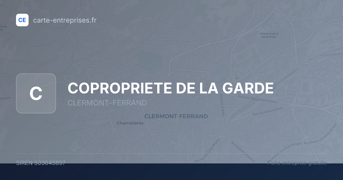 COPROPRIETE DE LA GARDE — 503645897 — fiche entreprise
