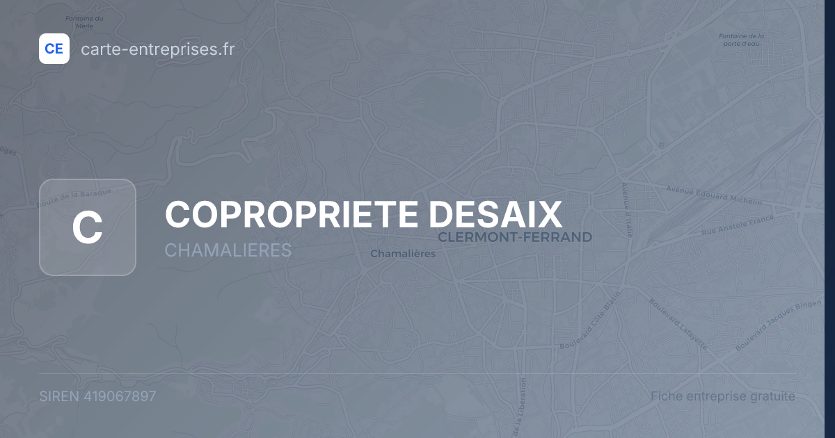 COPROPRIETE DESAIX — 419067897 — fiche entreprise
