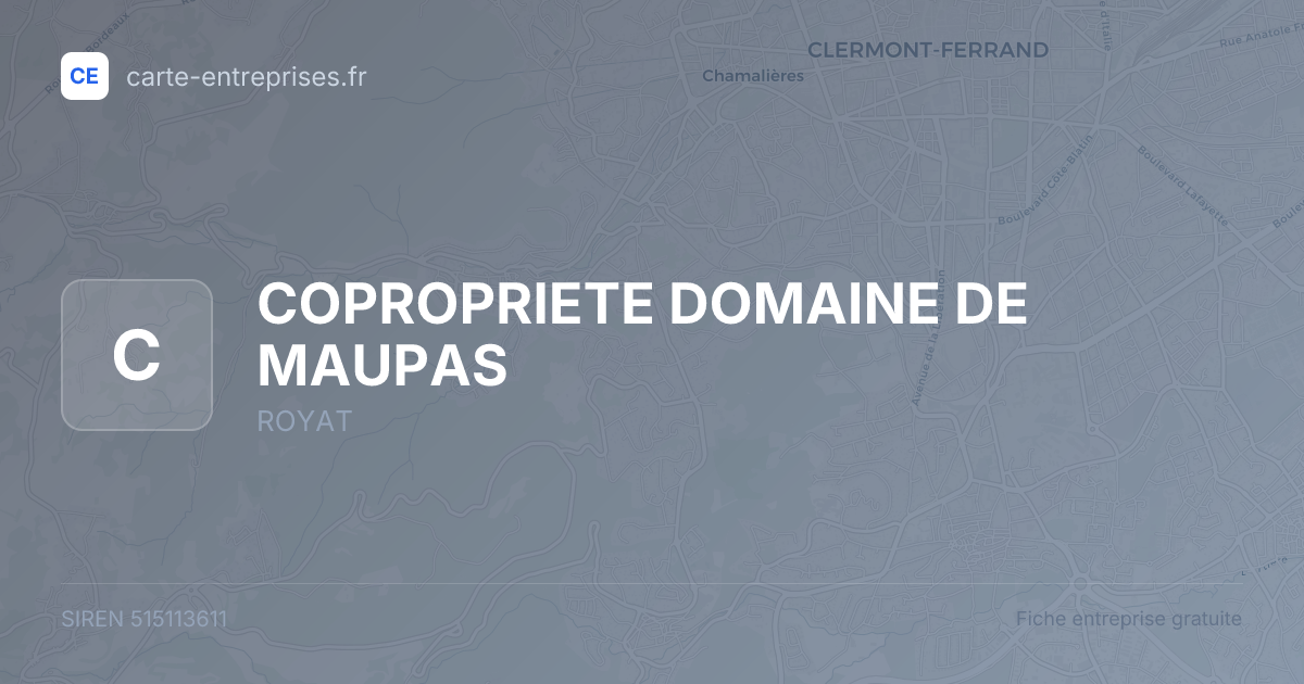 COPROPRIETE DOMAINE DE MAUPAS — 515113611 — fiche entreprise