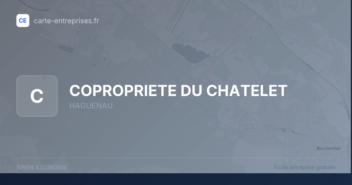 COPROPRIETE DU CHATELET — 430360818 — fiche entreprise