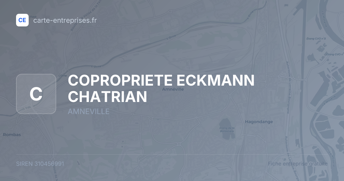 COPROPRIETE ECKMANN CHATRIAN — 310456991 — fiche entreprise
