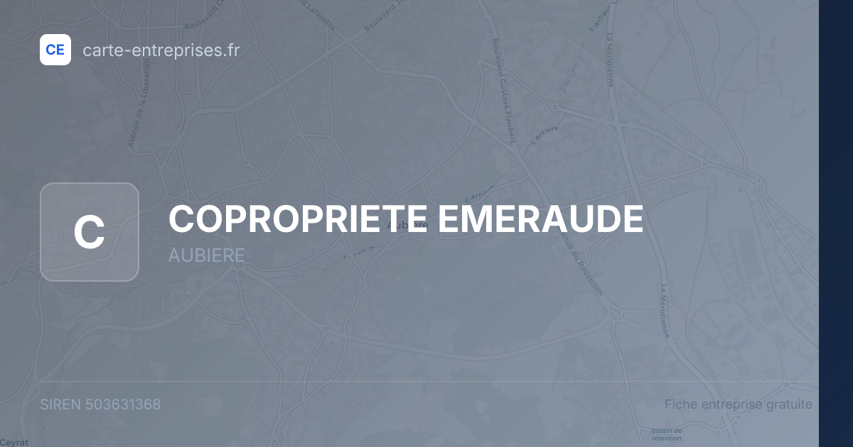 COPROPRIETE EMERAUDE — 503631368 — fiche entreprise