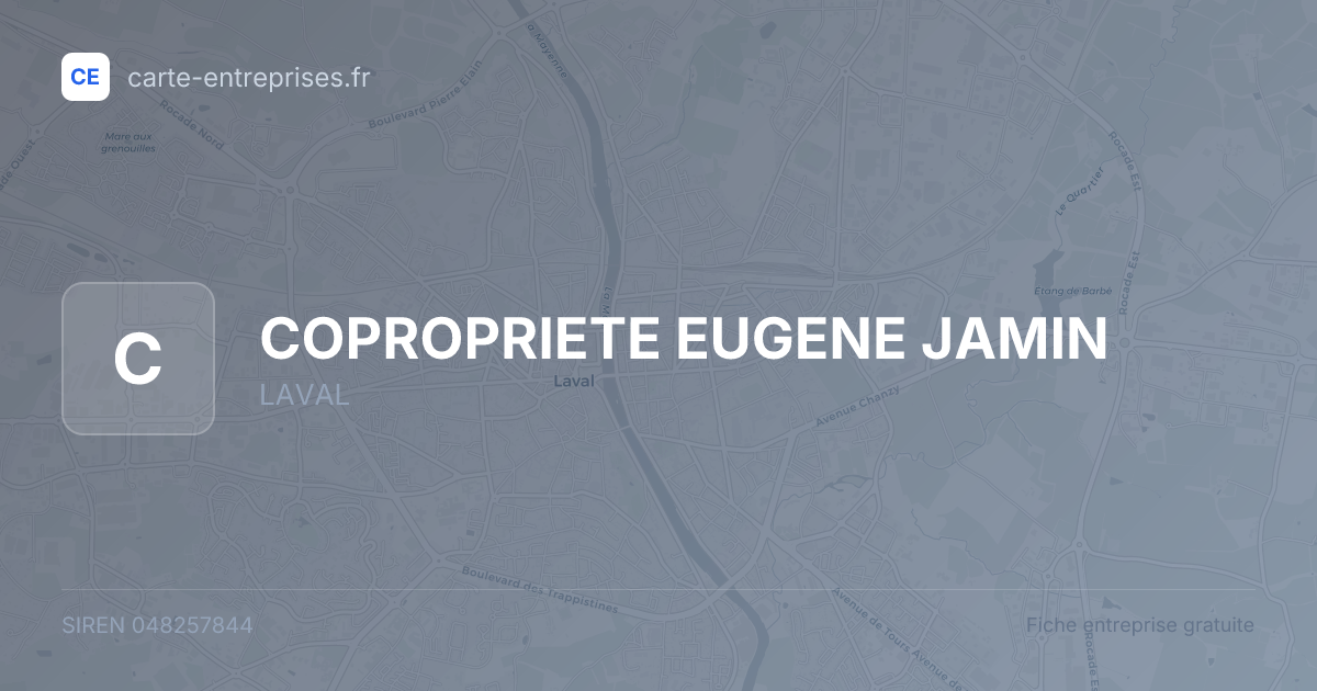 COPROPRIETE EUGENE JAMIN — 048257844 — fiche entreprise