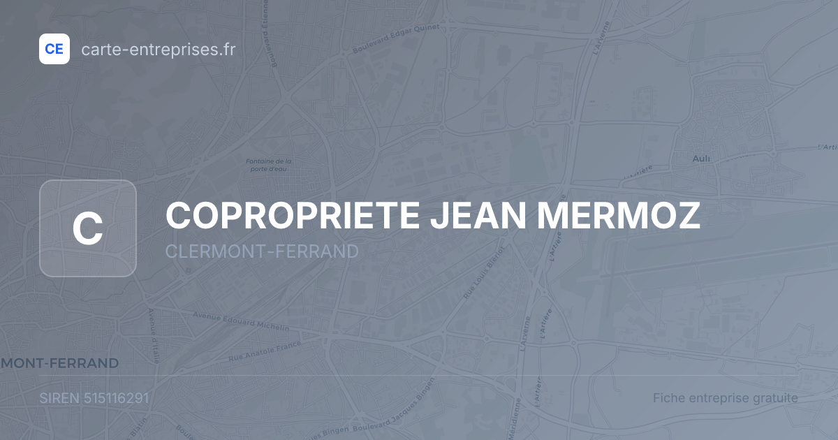 COPROPRIETE JEAN MERMOZ — 515116291 — fiche entreprise