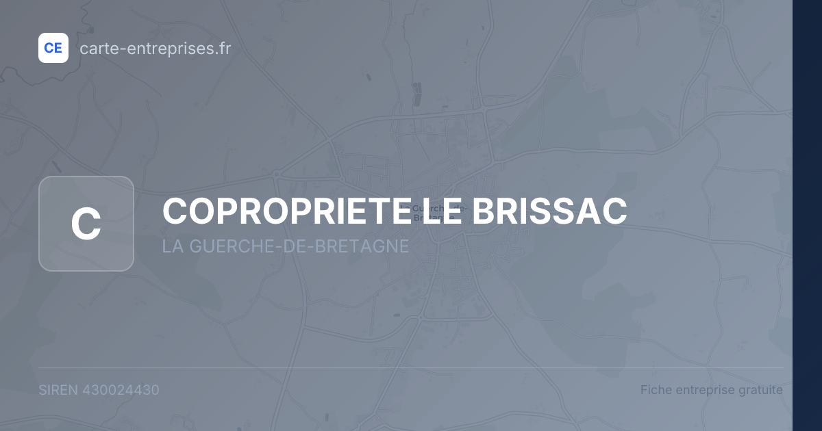 COPROPRIETE LE BRISSAC — 430024430 — fiche entreprise