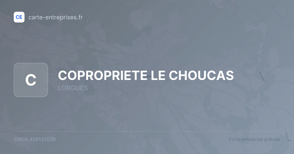 COPROPRIETE LE CHOUCAS — 489142026 — fiche entreprise