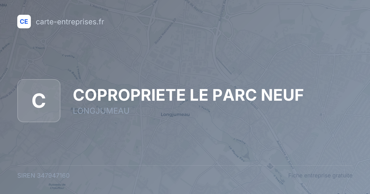 COPROPRIETE LE PARC NEUF — 347947160 — fiche entreprise