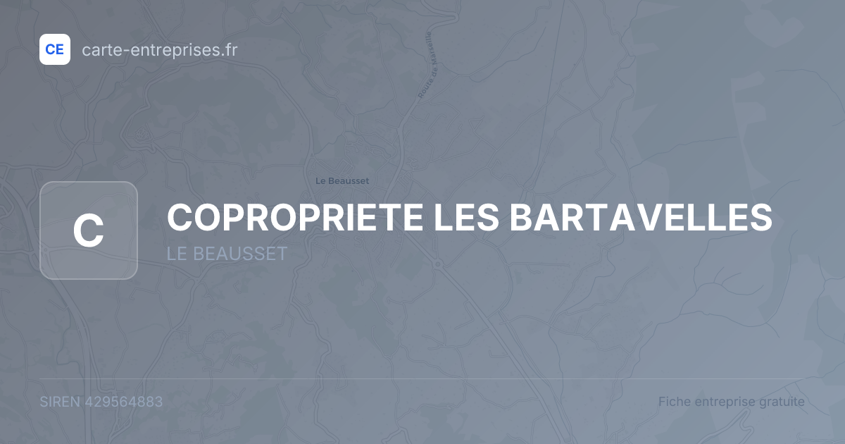 COPROPRIETE LES BARTAVELLES — 429564883 — fiche entreprise