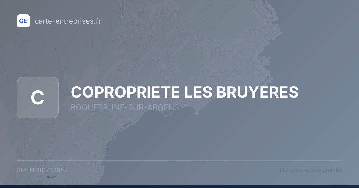 COPROPRIETE LES BRUYERES — 481703957 — fiche entreprise