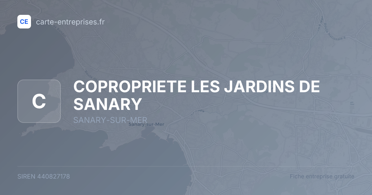 COPROPRIETE LES JARDINS DE SANARY — 440827178 — fiche entreprise