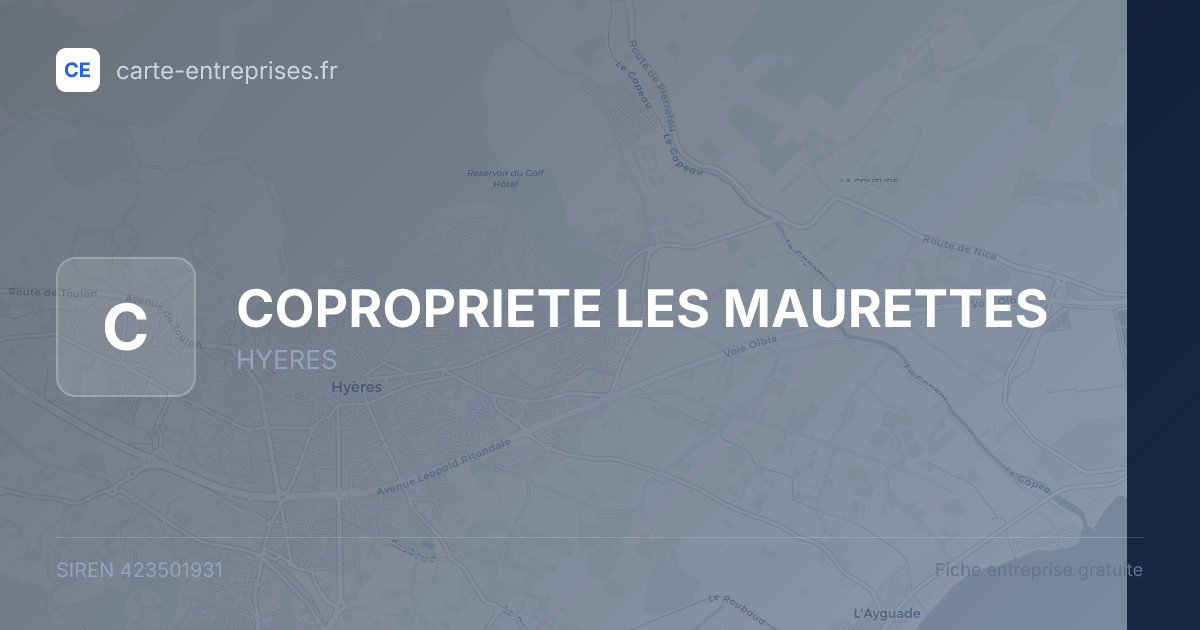 COPROPRIETE LES MAURETTES — 423501931 — fiche entreprise
