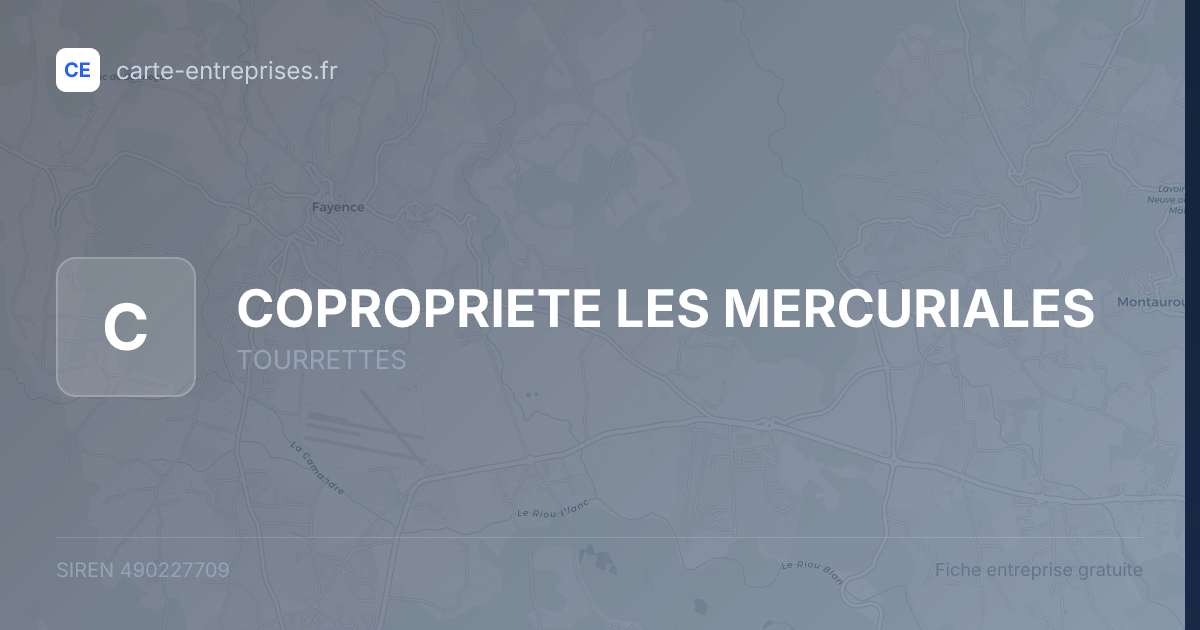 COPROPRIETE LES MERCURIALES — 490227709 — fiche entreprise