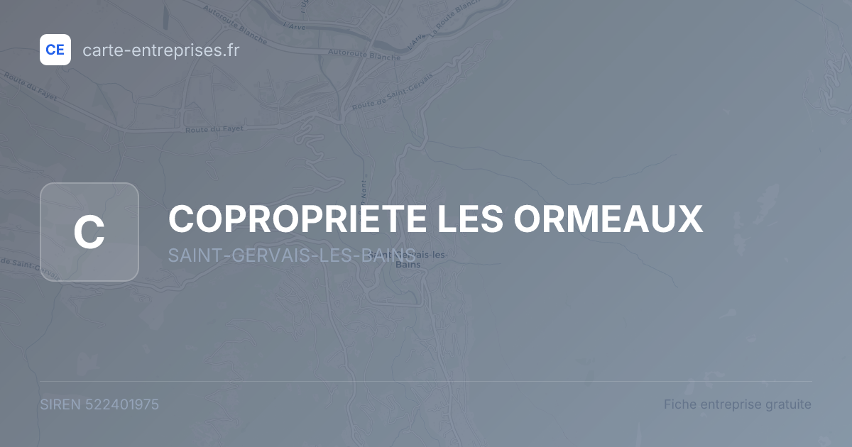 COPROPRIETE LES ORMEAUX — 522401975 — fiche entreprise