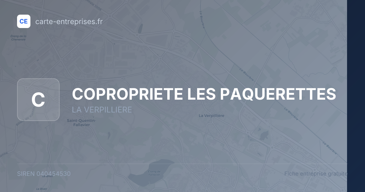 COPROPRIETE LES PAQUERETTES — 040454530 — fiche entreprise