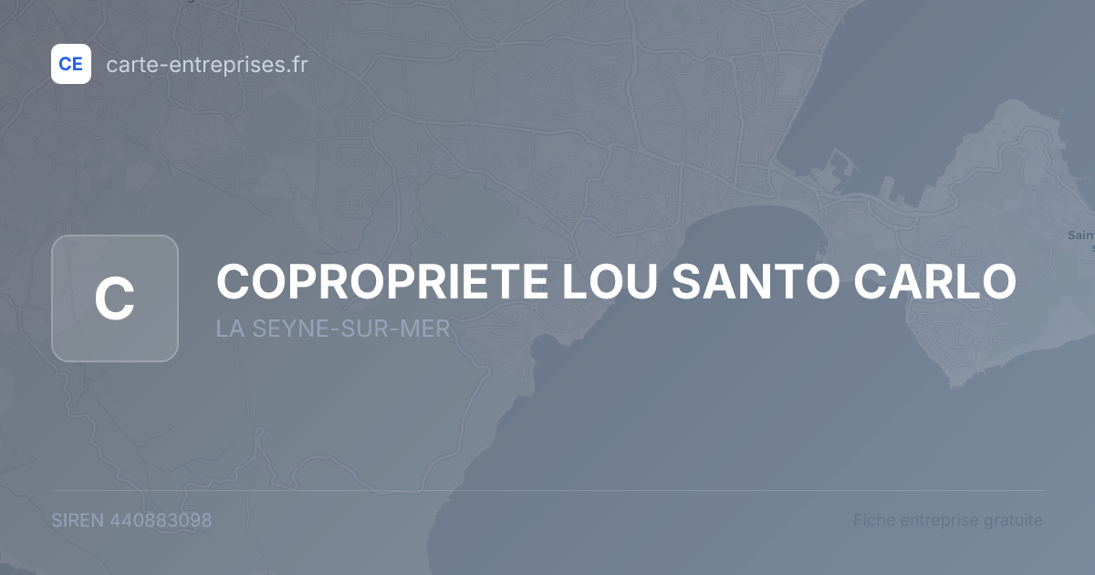 COPROPRIETE LOU SANTO CARLO — 440883098 — fiche entreprise