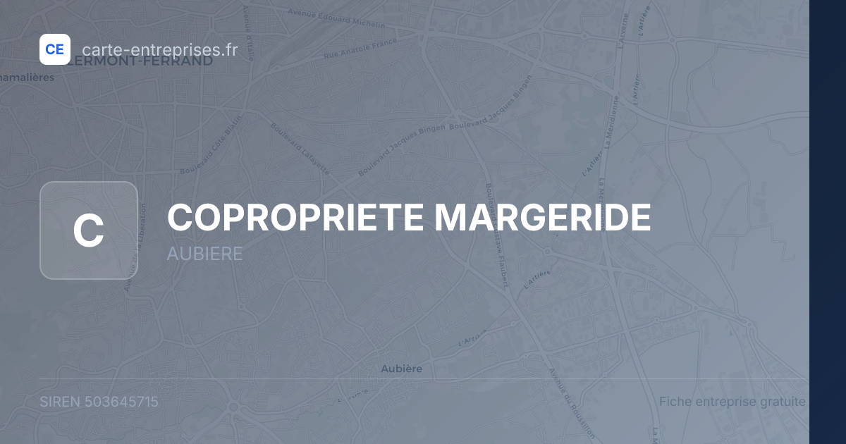 COPROPRIETE MARGERIDE — 503645715 — fiche entreprise
