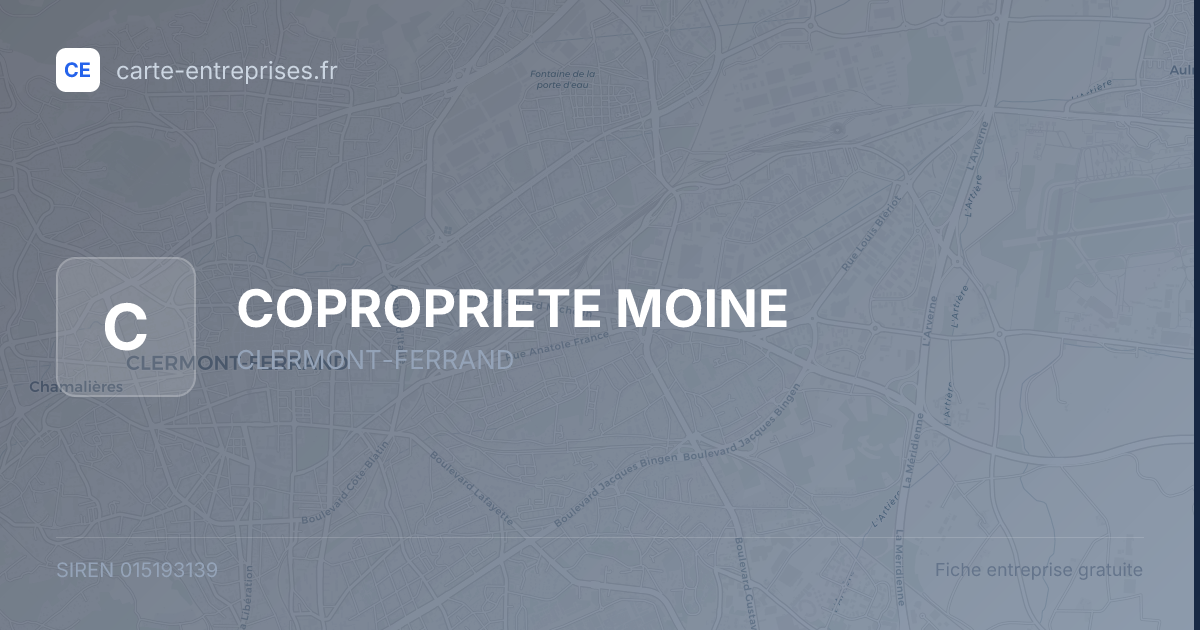 COPROPRIETE MOINE — 015193139 — fiche entreprise