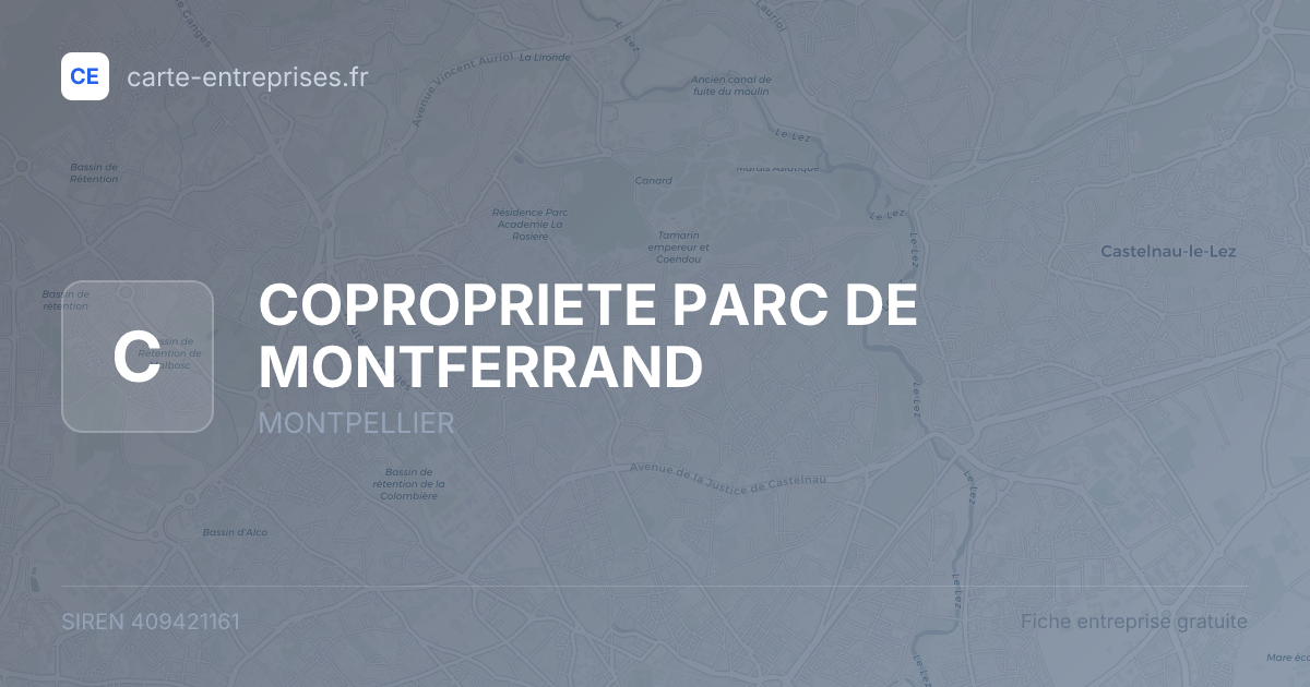 COPROPRIETE PARC DE MONTFERRAND — 409421161 — fiche entreprise