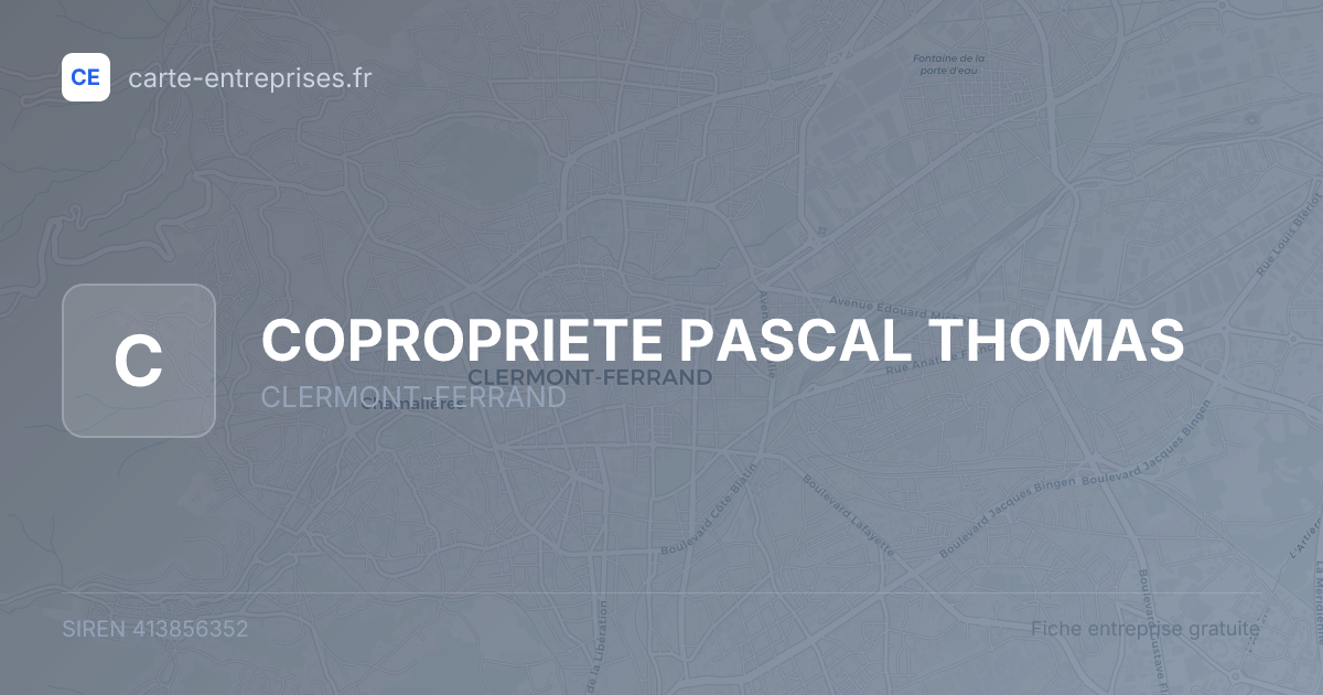 COPROPRIETE PASCAL THOMAS — 413856352 — fiche entreprise