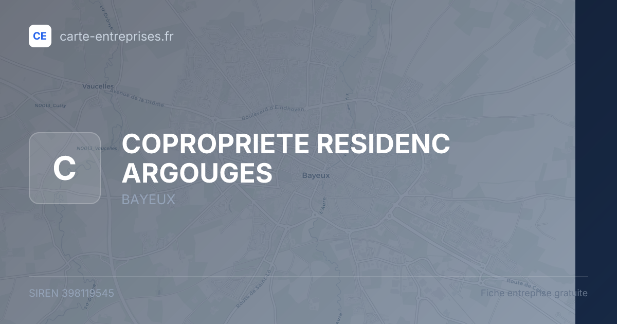 COPROPRIETE RESIDENC ARGOUGES — 398119545 — fiche entreprise