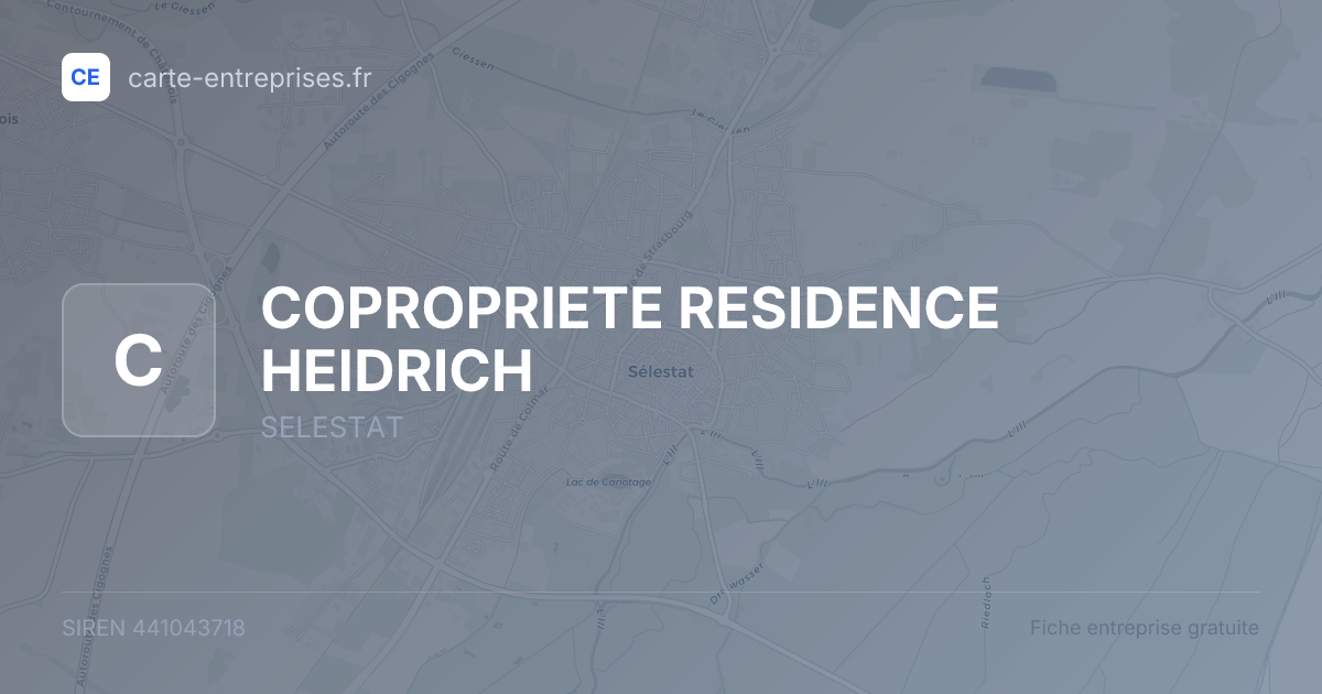 COPROPRIETE RESIDENCE HEIDRICH — 441043718 — fiche entreprise
