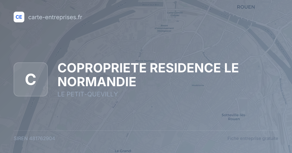 COPROPRIETE RESIDENCE LE NORMANDIE — 481762904 — fiche entreprise