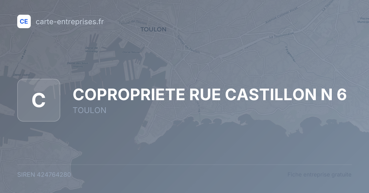 COPROPRIETE RUE CASTILLON N 6 — 424764280 — fiche entreprise