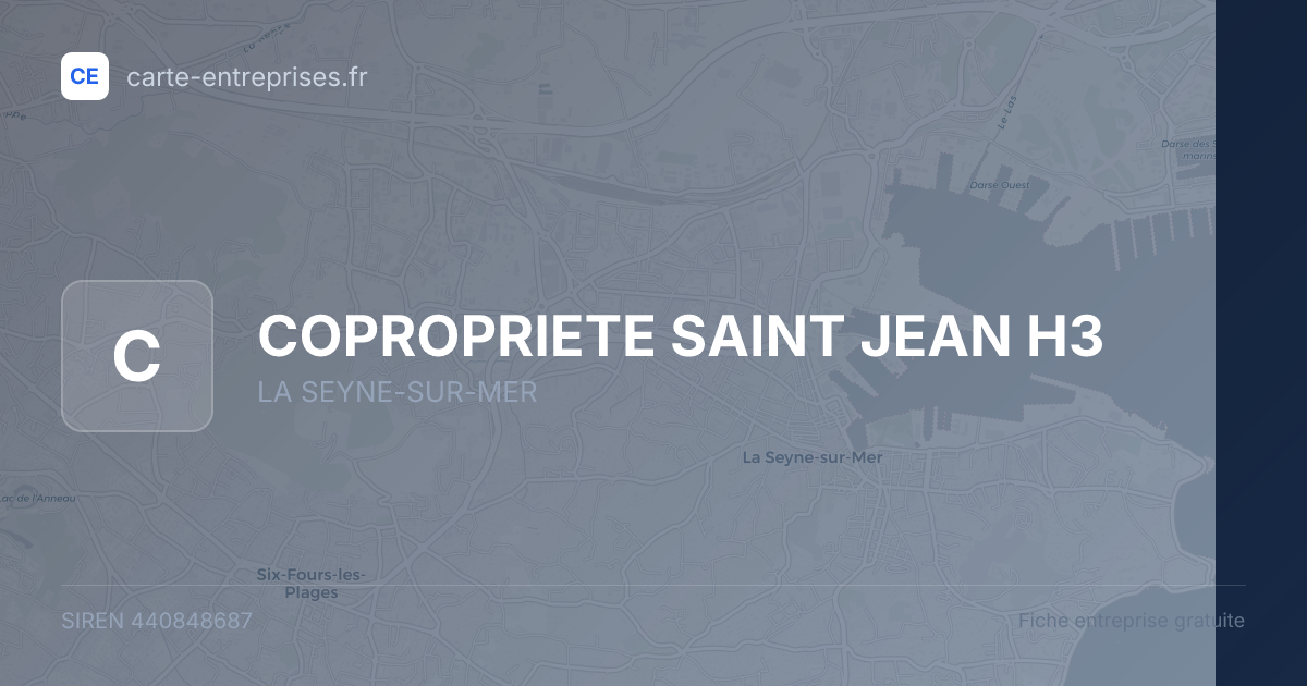 COPROPRIETE SAINT JEAN H3 — 440848687 — fiche entreprise