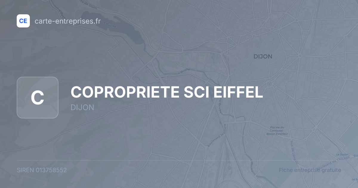 COPROPRIETE SCI EIFFEL — 013758552 — fiche entreprise