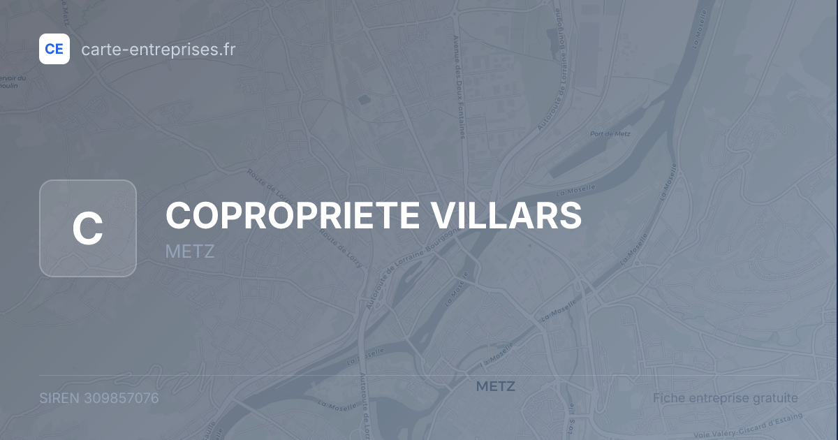 COPROPRIETE VILLARS — 309857076 — fiche entreprise