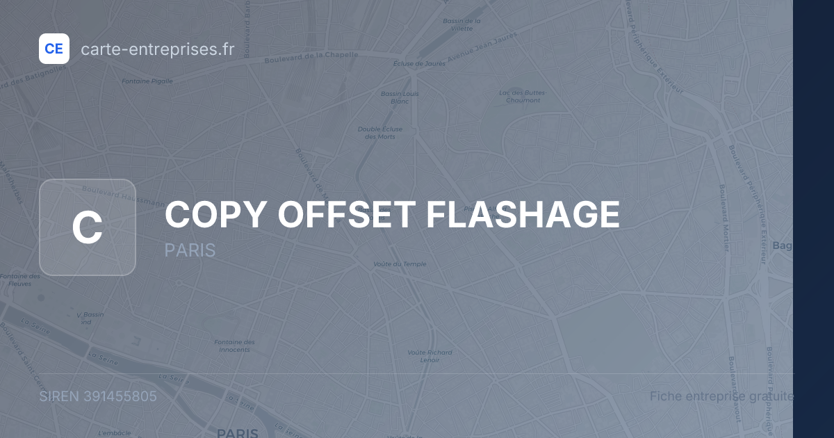COPY OFFSET FLASHAGE — 391455805 — fiche entreprise