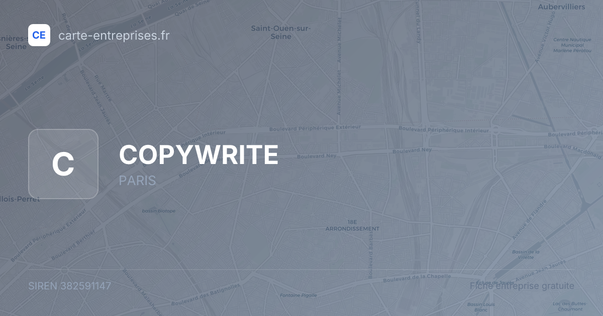 COPYWRITE — 382591147 — fiche entreprise