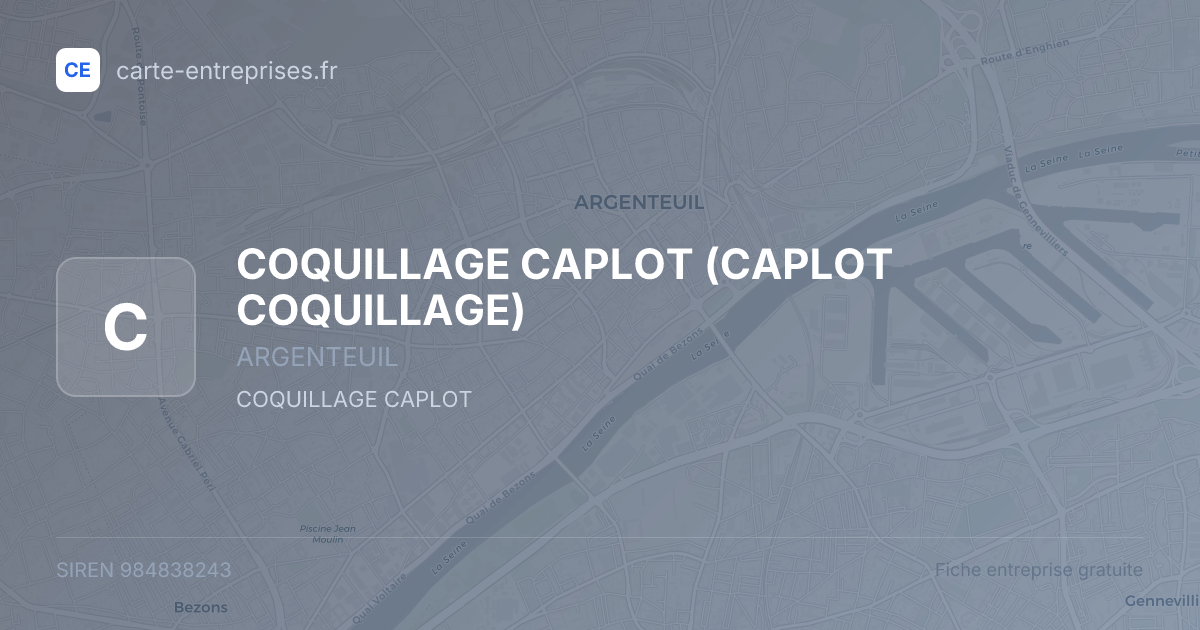 COQUILLAGE CAPLOT (CAPLOT COQUILLAGE) — 984838243 — fiche entreprise