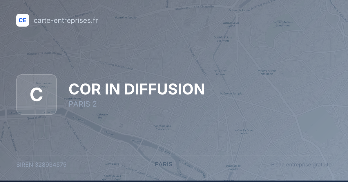 COR IN DIFFUSION — 328934575 — fiche entreprise
