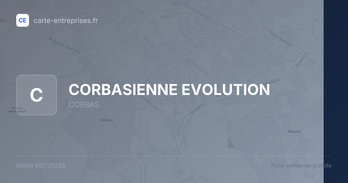 CORBASIENNE EVOLUTION — 451725238 — fiche entreprise