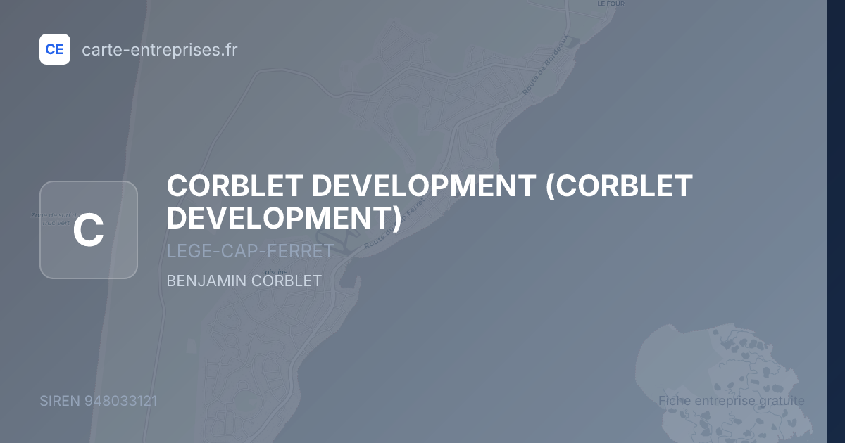 CORBLET DEVELOPMENT — 948033121 — fiche entreprise