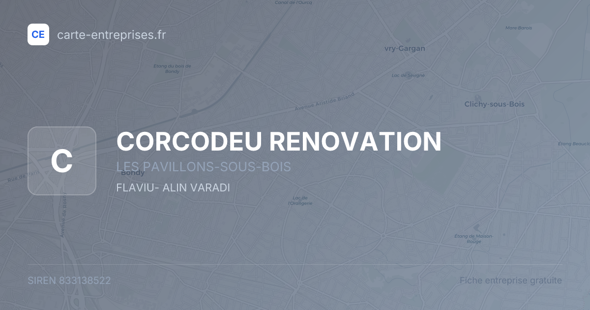CORCODEU RENOVATION — 833138522 — fiche entreprise