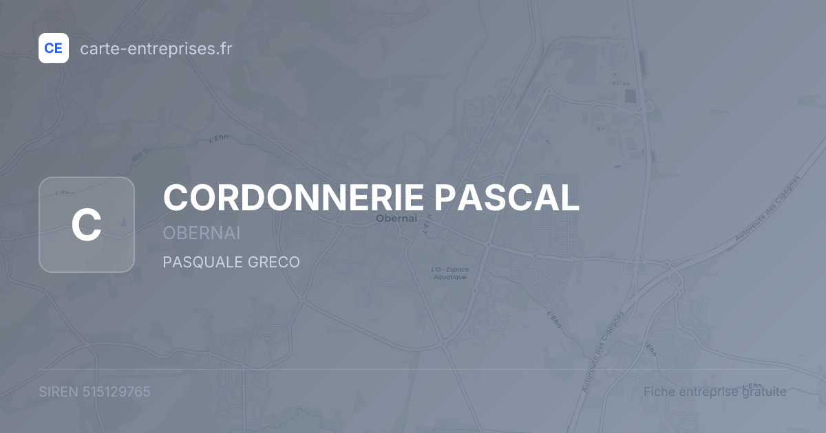 CORDONNERIE PASCAL — 515129765 — fiche entreprise