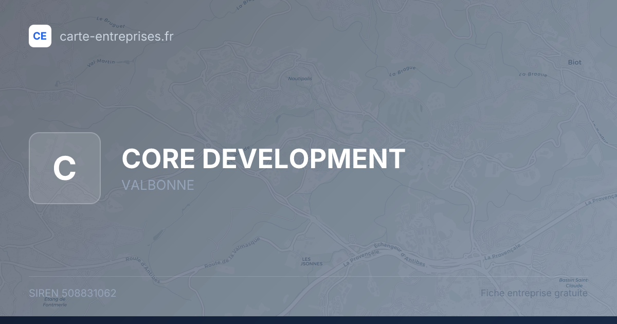 CORE DEVELOPMENT — 508831062 — fiche entreprise
