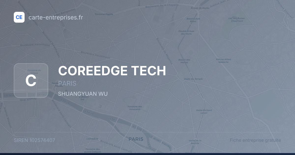 COREEDGE TECH — 102574407 — fiche entreprise