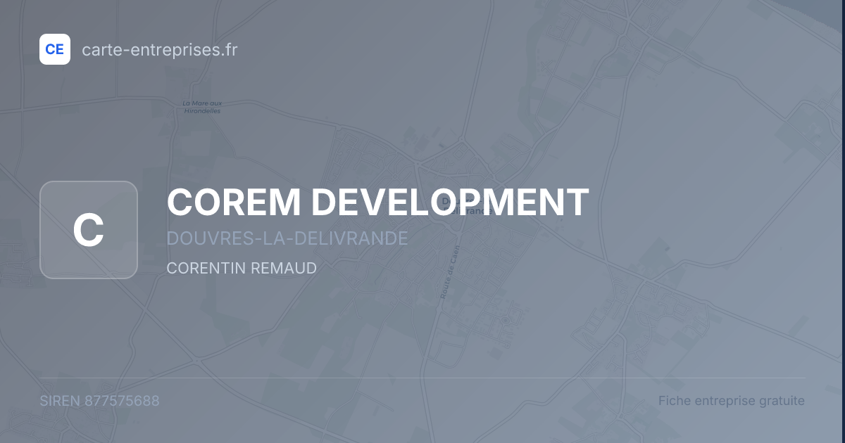 COREM DEVELOPMENT — 877575688 — fiche entreprise
