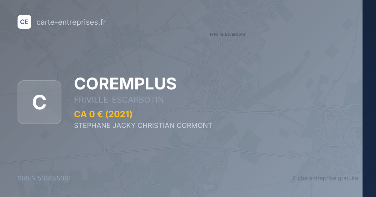 COREMPLUS — 538855081 — fiche entreprise