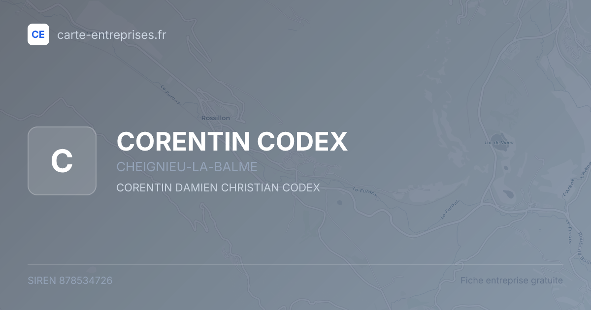 CORENTIN CODEX — 878534726 — fiche entreprise
