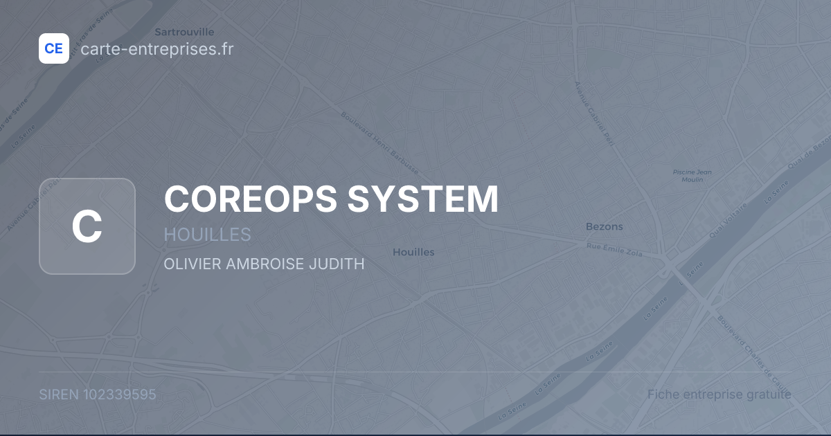 COREOPS SYSTEM — 102339595 — fiche entreprise