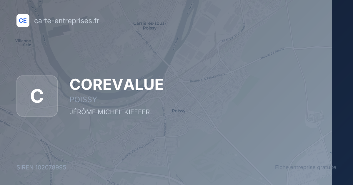 COREVALUE — 102078995 — fiche entreprise