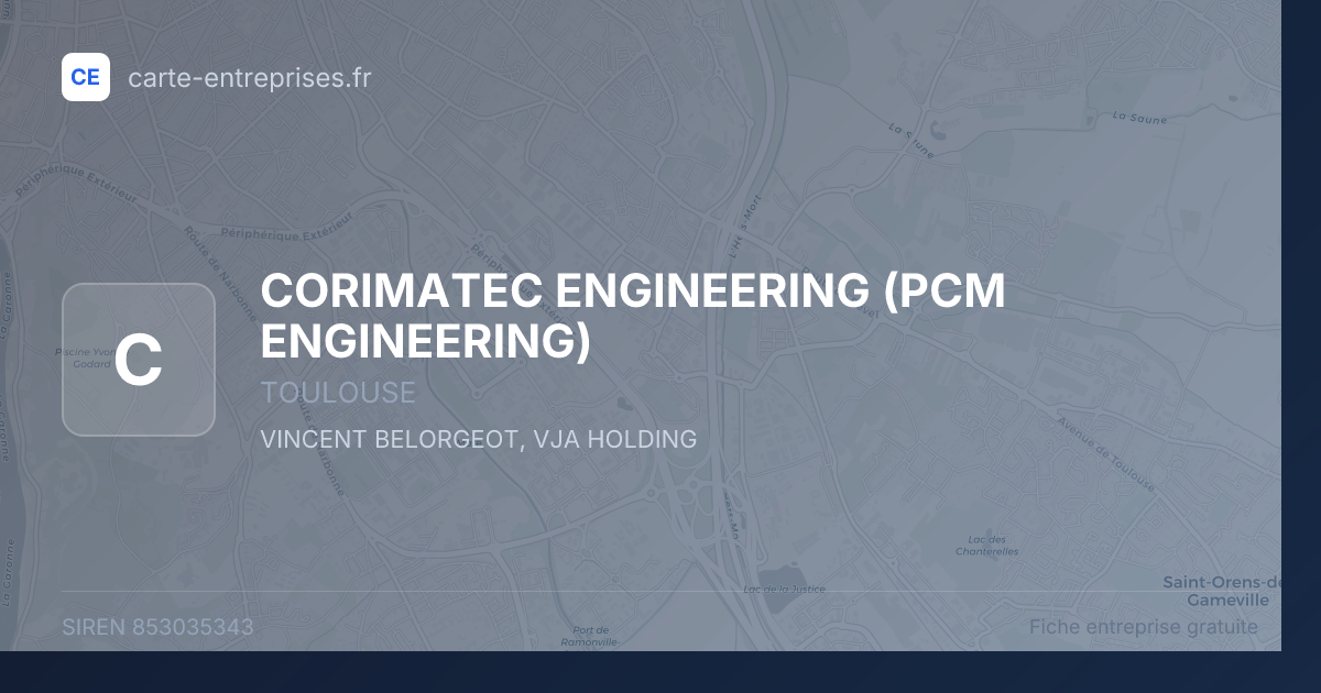 CORIMATEC ENGINEERING (PCM ENGINEERING) — 853035343 — fiche entreprise