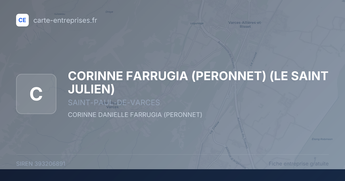 CORINNE FARRUGIA (PERONNET) (LE SAINT JULIEN) — 393206891 — fiche entreprise
